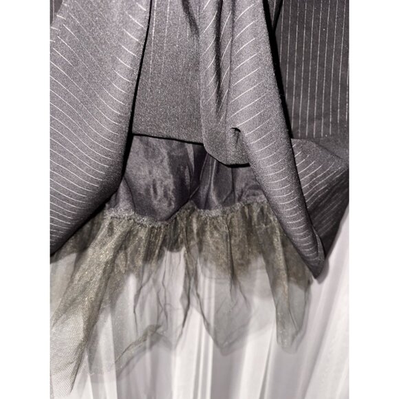 Ruby Rox Black Pinstripe Sleeveless Fit & Flare Dress With Tulle Underskirt Size - Picture 6 of 8
